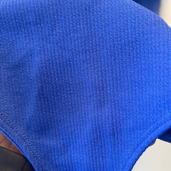 Blouse Blue Asymmetrical One-Shoulder Top With Sheer Puff Sleeve Fashion Elegant - Picture 5 of 16